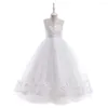 Mädchenkleider Lange Blumenmädchen Kleid Brautjungfer Für Kinder Hochzeit Emboridery Prinzessin Erstkommunion Kleider