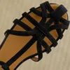 Sandals Women's Genuine Leather Narrow Band Cross Strap Flats T-strap Round Toe Cage Female Soft Comfortable Casual Summer Shoes