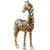 Objetos decorativos estatuetas zebra dourada artesanato escultura resina simulação estátua animal cavalo dourado estatueta decorativa acessórios para casa 231113