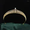 Pinzas para el cabello Tiara y corona de lujo para mujer Circonia cúbica CZ tocado nupcial accesorios de joyería de boda fiesta de graduación coronas de novia