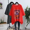 T-shirt zware industrie cartoon warmgewalst diamant gepolijst verdikt grote korte mouw herfst en winter losse bodem shirt voor dames modetrends