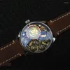 Wristwatches Steampunk Men's Watch Sterling Silver Skull Waterproof Men Watches Automatic Mechanical Business Personality Leather Wrist