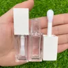 Storage Bottles Full Transparent Lip Gloss Tubes Empty Refillable Lipstick With Big Wand Custom Logo White Plumper Packaging