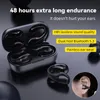 Cell Phone Earphones Bone Conduction Bluetooth 5 3 Wireless Headphones TWS Earclip Design LED Earbuds Ear Hook Sports Headset with Mic 230412