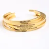 Bangle H-L Inledande guld 2023 Trend Citat Mantra Armband 316L Rostfritt stål Öppet manschett Fashion Inspirational Jewelry