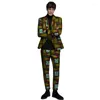 Men's Suits Plus Size Men's Casual Colorful Print Blazers Patch Trousers Male Africa Clothing Customized