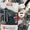 38W USB CAR CHARGER PD QC 3.0 SAMSUNGの高速充電20 iPhone 12 Pro XiaomiタブレットLEDデュアルUSB CからCオートカー充電器付き