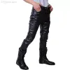 QNPQYX Neue Hip Hop Herren Lederhose Kunstleder Pu-Material 3 Farben Motorrad Skinny Kunstleder Outdoorhose