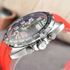 Orologi da polso Cinturino in silicone rosso Orologi da uomo squisiti di marca originale Movimento al quarzo a 3 occhi Orologio di alta qualità Consigliato dal venditore