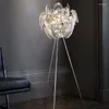 Floor Lamps Transparent Acrylic Lamp Chrome Metal Living Room Bedroom Creative Light E27 Bulb Marble Base Drop