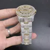 Nieuwste horloges 2024 Diamond heren ijs uit Swarovski Watch Set ring Bezel