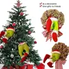 Decorações de Natal Natal Engraçado Ladrão Burlap Stealer Design Home Front Door Legs Wreath Hoop Xmas Decor 231109