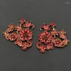 Hair Clips 10 Pieces/Bag 66 57mm Metal Red Flowers Bridal Tiaras Hairwear Material Diy Accessories