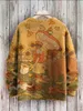 남자의 스웨터 재미있는 동물 해바라기 버섯 예술 패턴 3D 인쇄 남자 니트 풀버 겨울 유니니스 넥스 캐주얼 니트 풀오버 스웨터 ZZM52 231113