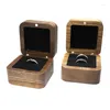 Bolsas de jóias artesanais caixa de madeira de nogueira noivado e anéis de casamento titular caso de madeira para casos de apresentação de proposta y08e