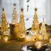 Décorations de Noël Arbre Verre Veilleuse pour la maison Noël Ambiance de vacances romantique Arbol De Navidad Ornements LED Décoration lumineuse 231113