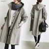 Women's Trench Coats Women Loose Long Trench Coats Oversized S-5XL 8 Color Opiton Button Long Sle Pocket Overcoats Autumn Winter OUFY-X2279L231113