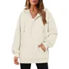 Dames Hoodies Dames Grote capuchon Basic Effen Kleur Sweatshirt Lange mouw Pullover Rits Kraag Met Casual Sport Sudadera Mujer