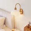 벽 램프 북유럽 로그 스타일 LED 일본 침실 침대 연구 통로 배경 레트로 장식 램프