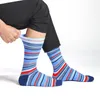 Chaussettes pour hommes 6 paires hommes affaires robe Tube haute qualité pur coton décontracté marque Design de mode bleu points motif MaleMiddle