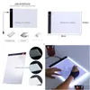 Stylus Pens Wholesale Painting Graphics Tablet Led Tracing Light Box Board Art Tattoo Ding Pad Table Threelevel Stencil Display 2414 Dhdci