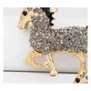 Skillf fabrique un porte-clés de cheval à grande queue avec un anneau en cristal, en métal mignon, livraison en 3 gouttes, Dhkzw