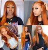 Synthetic Wigs Swupod 13x4 13x6 200 Density Transparent HD Lace Front Wig for Women Straight Remy Human Hair Ginger Orange Color Glueless 231113