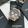 Ap Swiss Luxury Watch Epic Royal Oak Offshore Series 26420ro Новое керамическое кольцо из розового золота с хронографом Мужская мода Часы для отдыха Бизнес Спортивная техника 2lkf