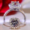 Superbe bague femme or blanc rempli 2ct AAAAA zircon cubique bagues de fiançailles pour femmes bijoux de mariée cadeau