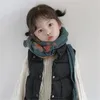 スカーフラップ韓国スタイルの冬の赤ちゃんキッズかわいい花柄のプリントニットスカーフボーイズガールソフトウォームネッカチーフラップ231113
