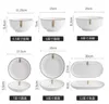 Accueil vaisselle vaisselle ensemble maison créatif style minimaliste plats baguettes cuillère combinaison porcelaine blanche vaisselle riz bol soupe bol assiette plat