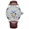 Wristwatches AESOP Brand Original Tourbillon Diamond Watch Luxury Sapphire Leather Band Mechanical Wristwatch Waterproof For Men Montre