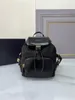 Projektantka Średnia ponowna i szczotkowana skórzana plecak luksusowa marka Trójkąt złoto Logo Wysokiej jakości plecak na zewnątrz torba podróżna nylon gładka skórzana torba