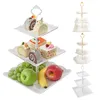 Mutfak Depolama Organizasyonu 4 Modeller 3 Katmanlı Plastik Kek Stand Öğleden Tea Düğün Tabakları Parti Terimleri Bakeware Mağazası Üç Katlı Rac