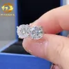 Gorąca wyprzedaż niestandardowe 4 zębowe 2CT CUT 10K 14K 18K Solidne złote kolczyki D VVS MOISSANITE Ice Out Studs