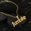 Pendant Necklaces Atoztide Customized Name Necklace Gold Color Personalized Stainless Steel 4mm Side Thick Chain Jewelry for Women Gifts 231113
