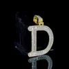 Pendentif lettre Alphabet A-Z, plaqué or, entièrement glacé, Vvs Moissanite, diamant, initiale de luxe, offre spéciale