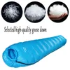 Sleeping Bags Winter Down Sleeping Bag Adult Mummy White Goose Down Warm Sleeping Bag Three Seasons Suitable For Camping Trips 231113