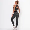 Strój jogi bezproblemowy zestaw sportowy dla kobiety 4 rozmiary legginsy z wysokim pasa