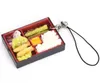 Party Favor Cute Simulation Sushi Key Chain Fake Japanese Food Box Lanyard Handbag Pendant Lanyard Key Ring Funny Toys Q41