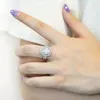 Cluster Rings S925 Silver Ring Ladies Fashion Trend Wedding Inlaid Denier-formad 5A Zirkonrad Diamond Smycken