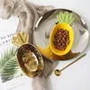 Miski nordyckie luksusowe złote ceramiczne ananasowe miski ananasowe urocze spersonalizowana sałatka z sałatki