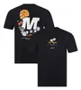 Camiseta edição especial da equipe F1 2023 Fórmula 1 Driver Camiseta amarela Fãs de corrida Camiseta casual de verão Camiseta masculina com logotipo do carro