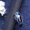 Anneaux de mariage rond ovale triangle pierre dans un anneau superbe bande de fiançailles en zircon de trois couleurs différentes