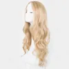 Wigs Cosplay Wig Fei-Show Synthetic Long Curly Middle Part Line Blonde Women Hair Costume Carnival Halloween Party Salon Hairpiece 230413