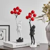 Decorative Objects Figurines Banksy Girl Balloon Sculpture Figure Figurines for Interior Modern Street Art Painting Living Room Table 231109