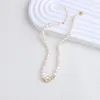 Pendentif Colliers Minar Français Perle d'eau douce Perlée pour femmes 14K Véritable Plaqué Or Cuivre Blanc Émail Camellia Fleur Collier