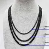 Hip Hop Iced Out Men Necklace S925 Sterling Silver 3mm 4mm Black Colored Moissanite Tennis Chain