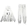 Men's Tracksuits American Fashion Brand New Leisure Sports Suit Am Color Contrast Line Printing Quality Good Wool and S-xl Hilv