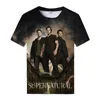 Herr t -skjortor 2023 Supernatural affisch skjorta mode TV drama 3d tryckt avslappnad